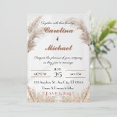 ELEGANTE BRUINE BRUILOFT UITNODIGING (Staand voorkant)