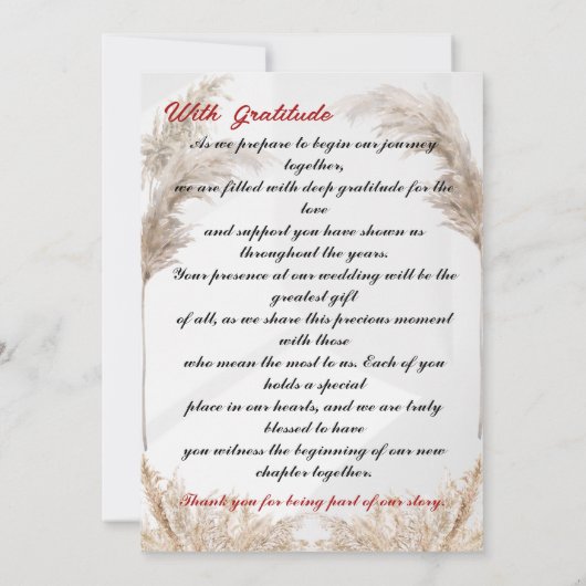 ELEGANTE  BRUINE BRUILOFT UITNODIGING (Achterkant)