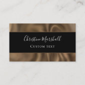 Elegante Bruine Cacao Satijn Custom Professional Visitekaartje (Voorkant)