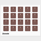 Elegante Bruine Chocolade Cupcake Bakkerij Ingredi Vierkante Sticker (Vel)