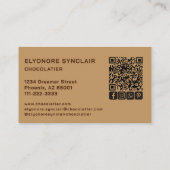Elegante bruine chocolaterie sociale icon QR-code  Visitekaartje (Achterkant)