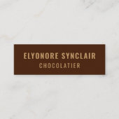 Elegante bruine Chocolatier Social Icon QR Code  Mini Visitekaartje (Voorkant)