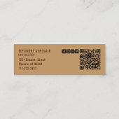 Elegante bruine Chocolatier Social Icon QR Code  Mini Visitekaartje (Achterkant)