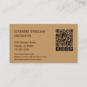 Elegante bruine Chocolatier Social Icon QR Code  Visitekaartje (Achterkant)