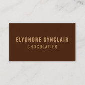 Elegante bruine Chocolatier Social Icon QR Code  Visitekaartje (Voorkant)