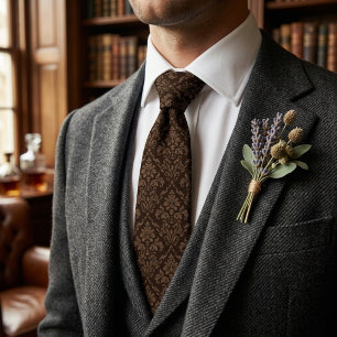 Elegante bruine damast klassieke heer stropdas