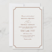Elegante bruine ecru klassieke budget QR-code brui Kaart (Voorkant)