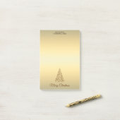 Elegante bruine en beige gepersonaliseerde Kerstmi Post-it® Notes (Op bureau)