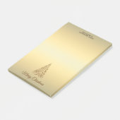 Elegante bruine en beige gepersonaliseerde Kerstmi Post-it® Notes (Schuin)