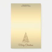 Elegante bruine en beige gepersonaliseerde Kerstmi Post-it® Notes (Voorkant)