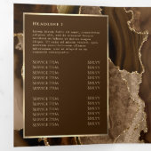 Elegante Bruine en Gouden Agaat Trifold Brochure Drieluik Kaart (Binnenzijde eerst)