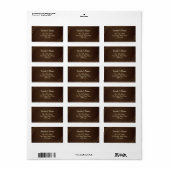 Elegante bruine en gouden slingerlichten bruiloft etiket (Full Sheet)