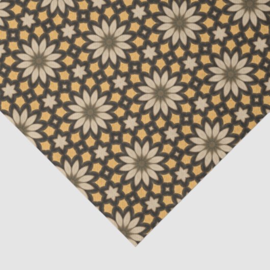 Elegante bruine en goudkleurige moderne geometrisc tissuepapier (Detail)