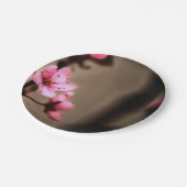 Elegante bruine en roze Japanse kersenbloesem Papieren Bordje (Gekanteld)