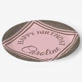 Elegante bruine en roze papieren bord (Gekanteld)