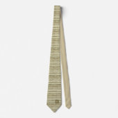 Elegante bruine en taupe gestreepte monogram stropdas (Voorkant)