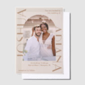 Elegante bruine foto boog bruiloft vellum uitnodigingen (Offset)