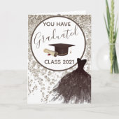 Elegante bruine glitter Je kunt de jurk Afstudeerd Kaart (Voorkant)