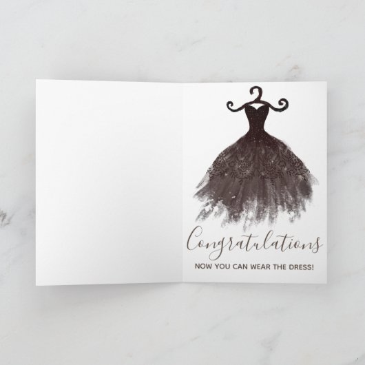 Elegante bruine glitter Je kunt de jurk Afstudeerd Kaart (Binnen)