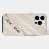 Elegante bruine goud glans iPhone hoesje (Achterkant horizontaal)