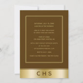 Elegante bruine gouden script 10e klas reünie kaart (Achterkant)