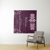 Elegante bruine grote bladeren bruiloftsshower wel wandkleed (In Situ (horizontaal))