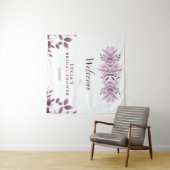 Elegante bruine grote bladeren bruiloftsshower wel wandkleed (In Situ (horizontaal))