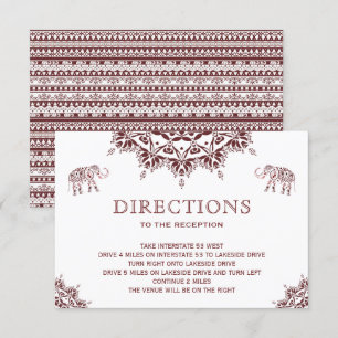 Elegante bruine henna Indiase trouwrichtingen Kaart