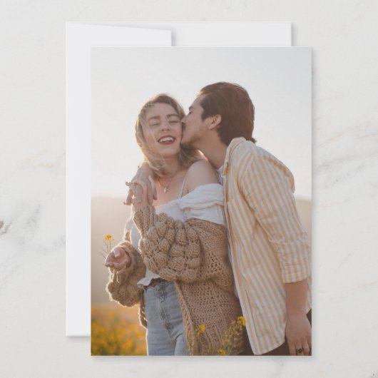 Elegante bruine herfst gebladerte herfst bruiloft  kaart (Achterkant)