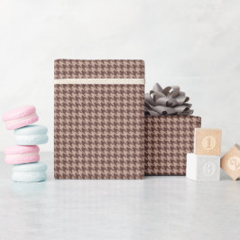Elegante bruine houndstooth klassieke preppy patro cadeaupapier
