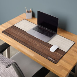 Elegante bruine houten textuur moderne stijl monog bureaumat