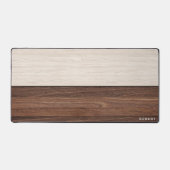 Elegante bruine houten textuur moderne stijl monog bureaumat (Voorkant)