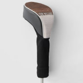 Elegante bruine houten textuur moderne stijl monog golfheadcover (Schuin)