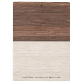 Elegante bruine houten textuur moderne stijl monog klembord (Achterkant)