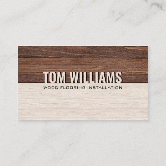 Elegante bruine houten textuur moderne stijl monog visitekaartje (Achterkant)
