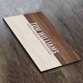 Elegante bruine houten textuur moderne stijl monog visitekaartje