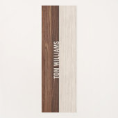 Elegante bruine houten textuur moderne stijl monog yogamat (Voorkant)