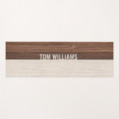 Elegante bruine houten textuur moderne stijl monog yogamat (Voorkant (horizontaal))