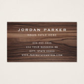 Elegante bruine houtnerf look logo visitekaartje (Achterkant)