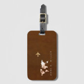 elegante bruine identificatiecode voor reisbagage bagagelabel (Voorkant (verticaal))