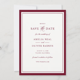 Elegante bruine kader trouw save the date kaart