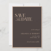 Elegante bruine klassieke oude geld bruiloft save the date (Voorkant)