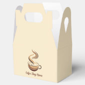 Elegante bruine koffie espresso bedrijfslogo winke bedankdoosjes (Geopend)