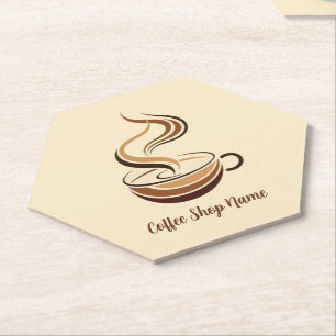 Elegante Bruine Koffie espresso business logo shop Kartonnen Onderzetters