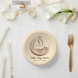 Elegante Bruine Koffie espresso business logo shop Papieren Kommen