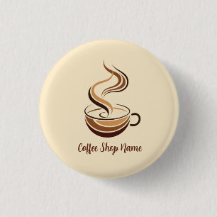Elegante Bruine Koffie espresso business logo shop Ronde Button 3,2 Cm