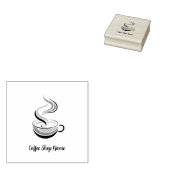 Elegante Bruine Koffie espresso business logo shop Rubberstempel (Gestempeld)
