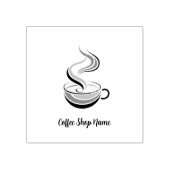 Elegante Bruine Koffie espresso business logo shop Rubberstempel (Afrduk)