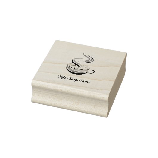 Elegante Bruine Koffie espresso business logo shop Rubberstempel (Stempel)