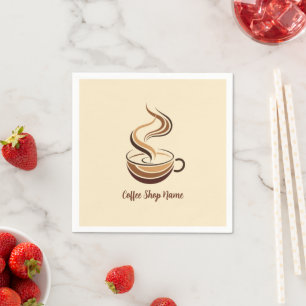 Elegante Bruine Koffie espresso business logo shop Servet